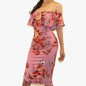 Floral Off-Shoulder Ruffle Maxi Dress
